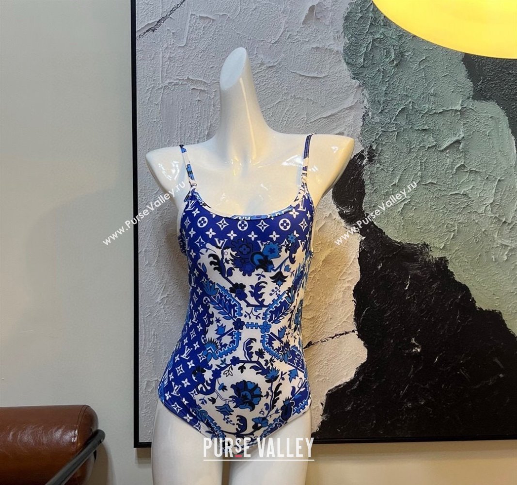 Louis Vuitton One Piece Swimwear Blue/White 2024 030602 (XMN-240306050)