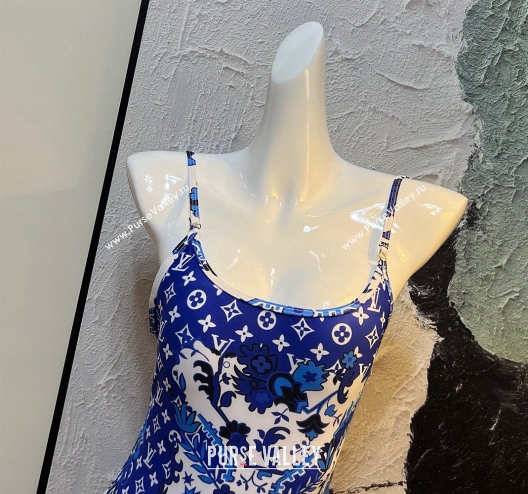 Louis Vuitton One Piece Swimwear Blue/White 2024 030602 (XMN-240306050)