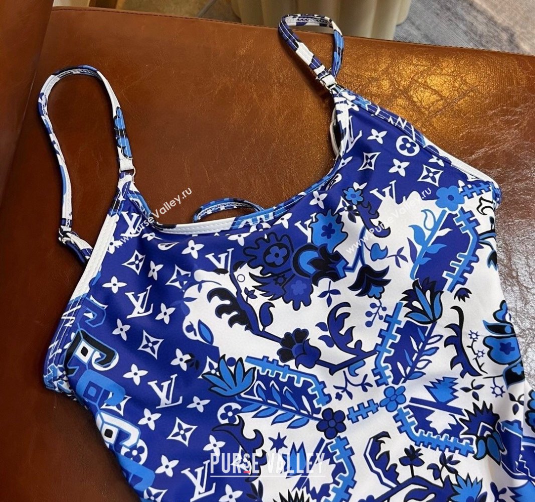 Louis Vuitton One Piece Swimwear Blue/White 2024 030602 (XMN-240306050)