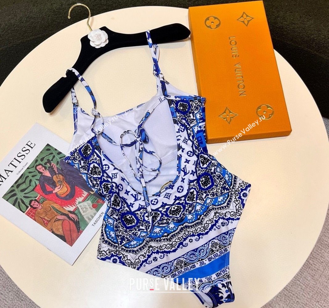 Louis Vuitton One Piece Swimwear Blue/White 2024 030602 (XMN-240306050)