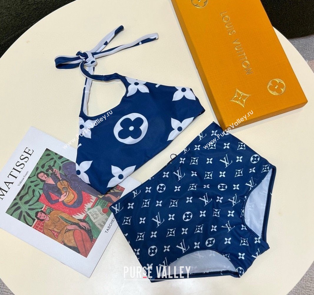 Louis Vuitton Two Pieces Swimwear Navy Blue 2024 030601 (XMN-240306052)