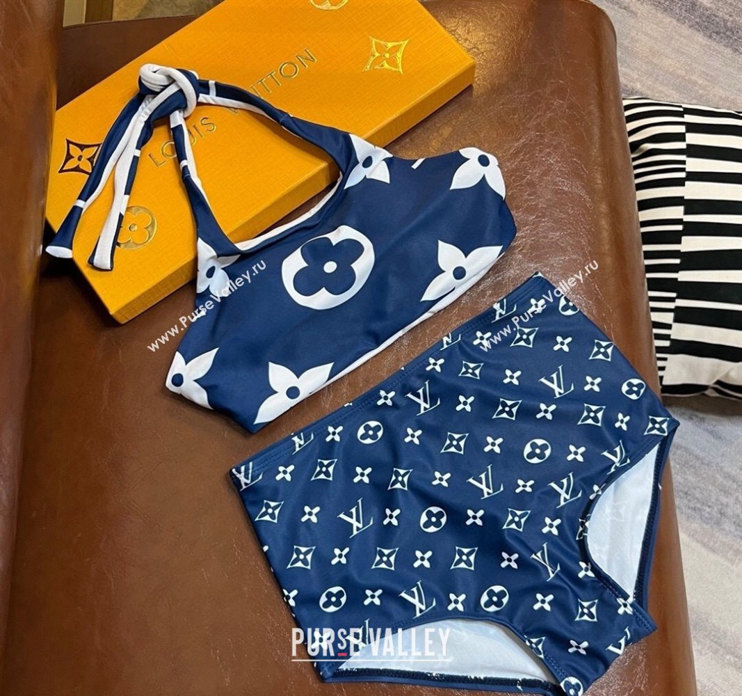 Louis Vuitton Two Pieces Swimwear Navy Blue 2024 030601 (XMN-240306052)