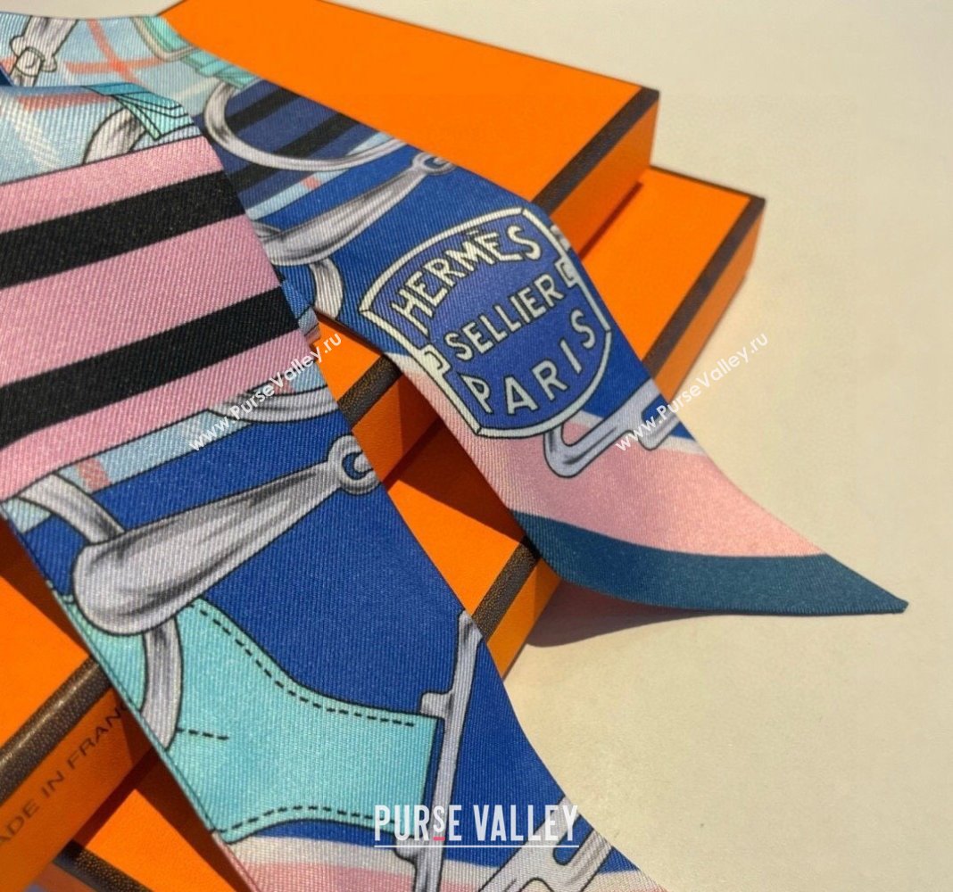 Hermes Silk Bandeau Scarf 5x86cm Blue 2024 0305 (XMN-240304049)