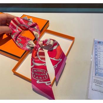 Hermes Silk Bandeau Scarf 5x86cm Pink 2024 0305 (XMN-240304050)