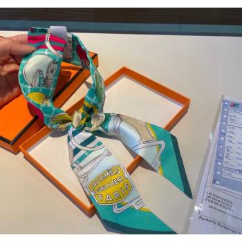 Hermes Silk Bandeau Scarf 5x86cm Green 2024 0305 (XMN-240304051)