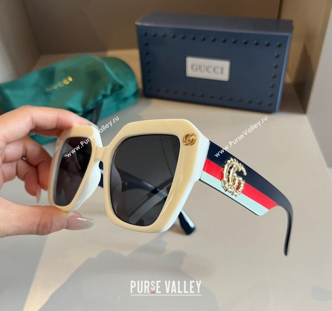 Gucci Sunglasses with GG Web White 2024 0305 (XMN-240305011)
