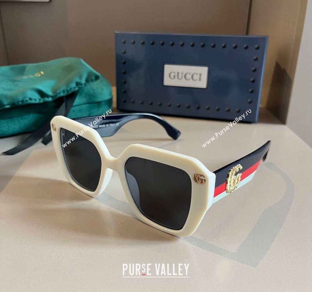 Gucci Sunglasses with GG Web White 2024 0305 (XMN-240305011)