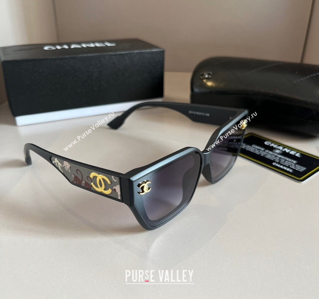 Chanel Sunglasses with Colored Print Black 2024 0305 (XMN-240305023)