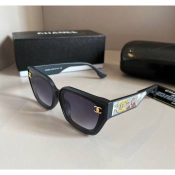 Chanel Sunglasses with Colored Print Black 2024 0305 (XMN-240305023)