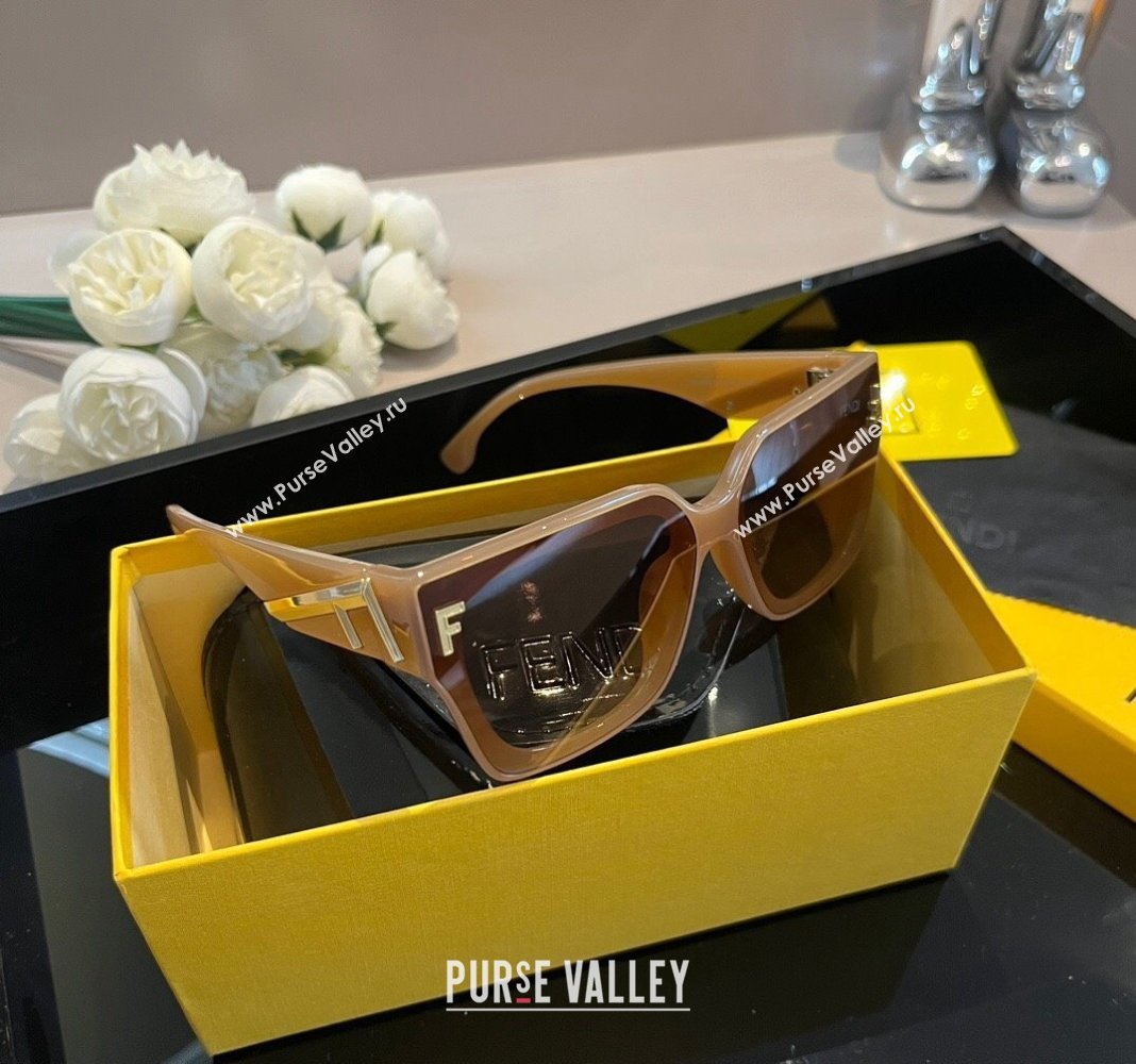 Fendi Sunglasses with F Brown 2024 0305 (XMN-240305027)