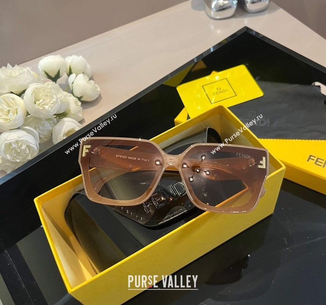 Fendi Sunglasses with F Brown 2024 0305 (XMN-240305027)