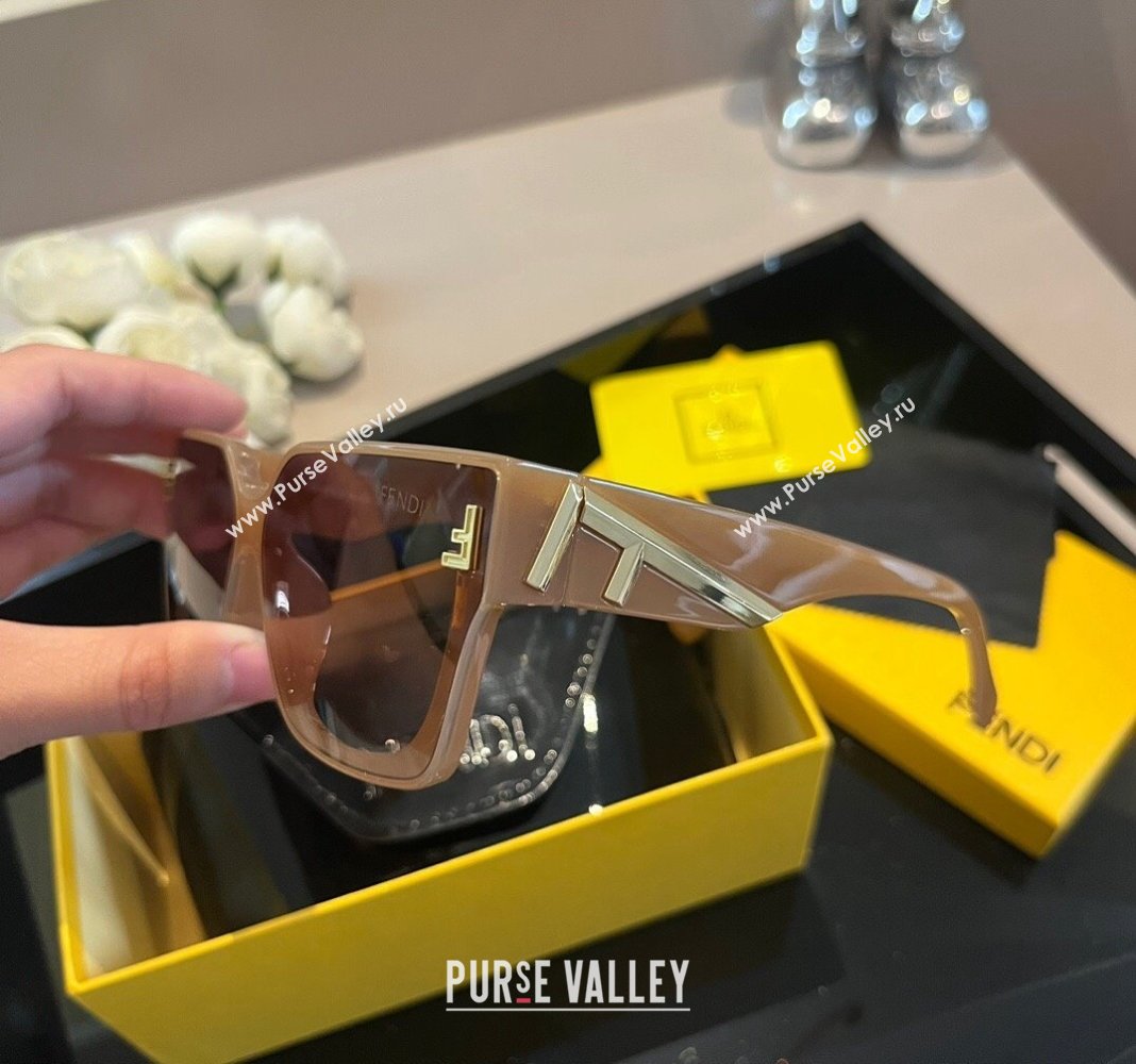 Fendi Sunglasses with F Brown 2024 0305 (XMN-240305027)