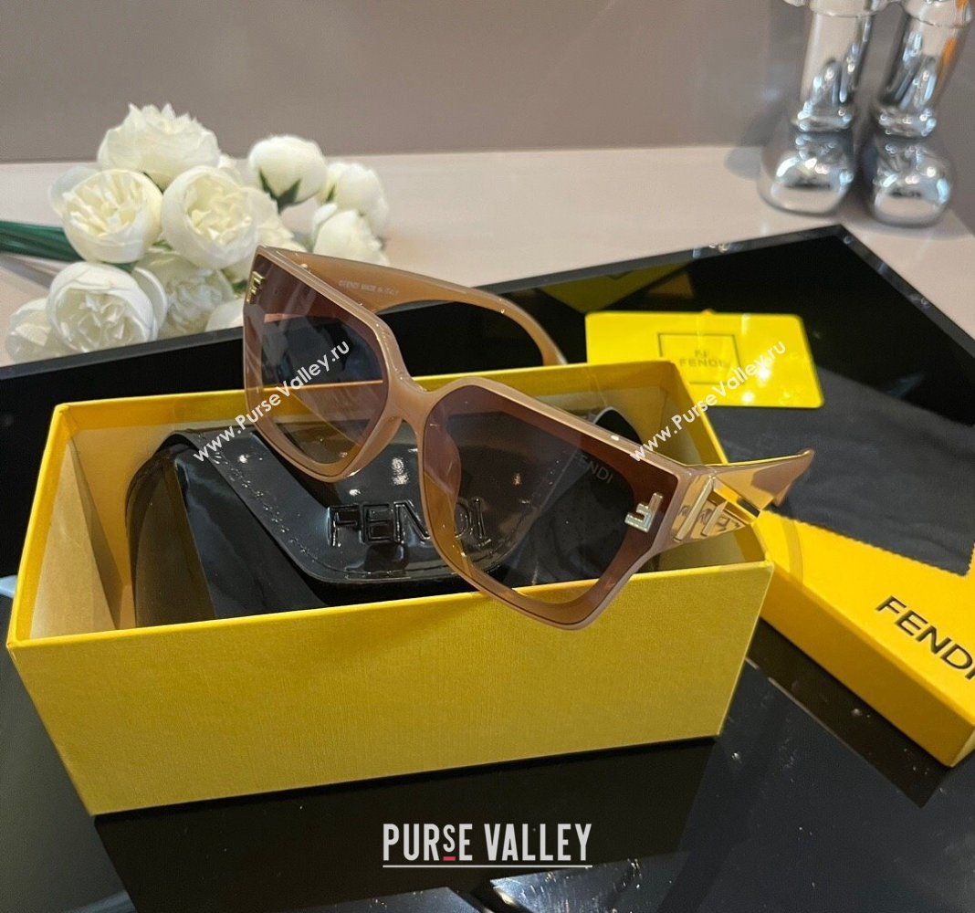 Fendi Sunglasses with F Brown 2024 0305 (XMN-240305027)