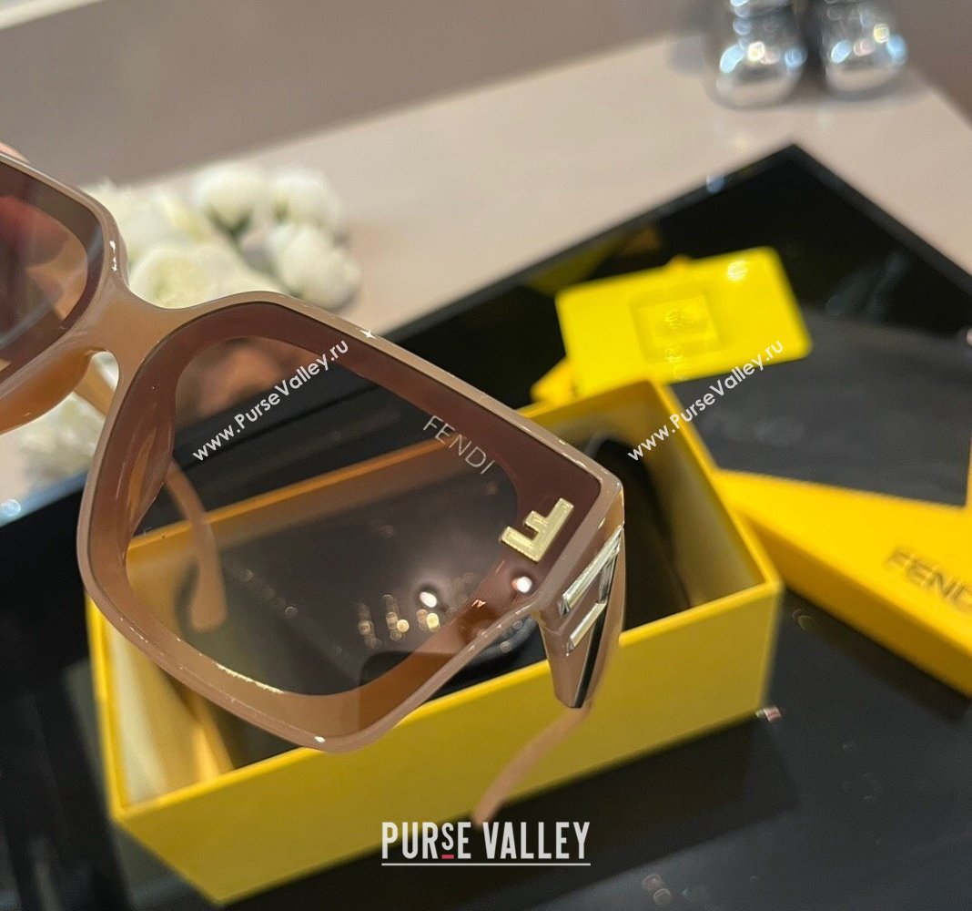 Fendi Sunglasses with F Brown 2024 0305 (XMN-240305027)