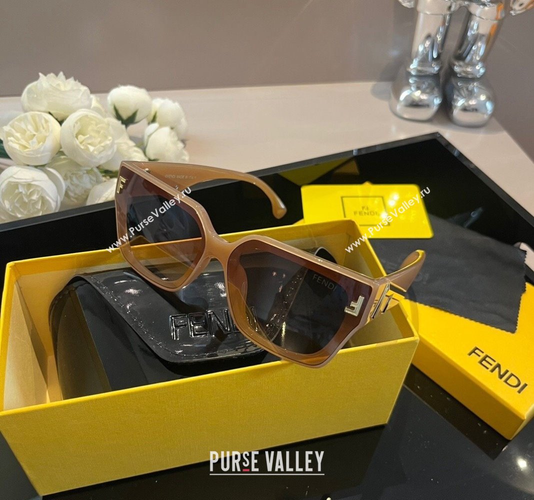 Fendi Sunglasses with F Brown 2024 0305 (XMN-240305027)