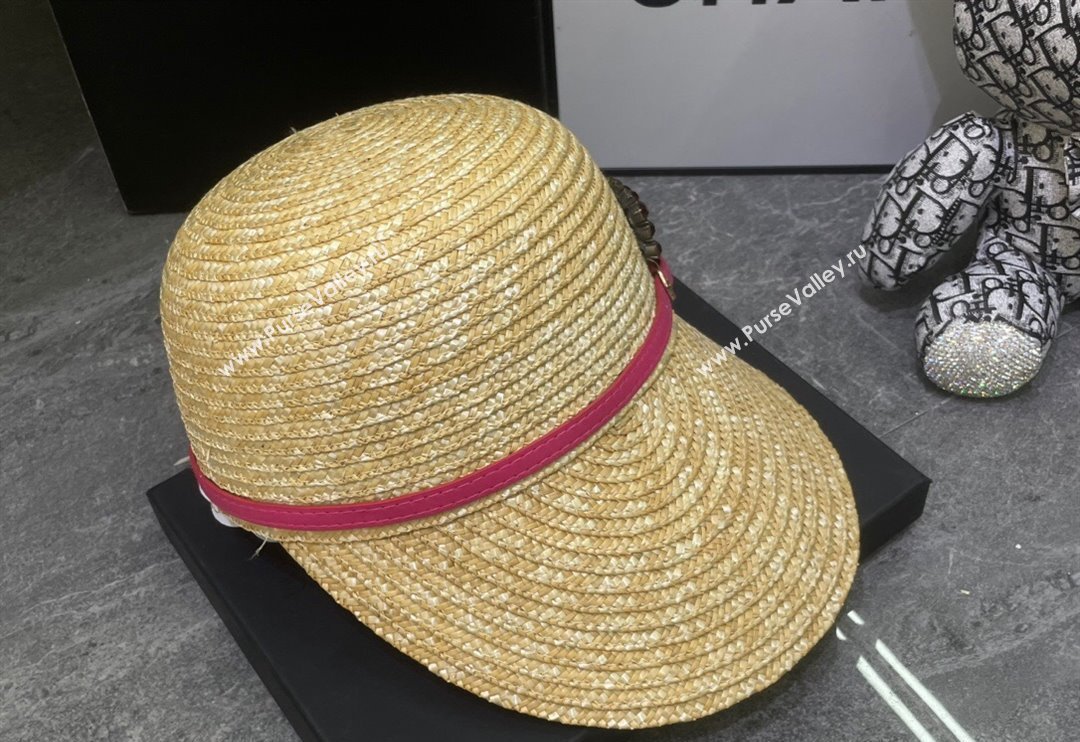 Gucci Straw Hat with Crystals GG Pink 2024 0301 (MAO-240301121)