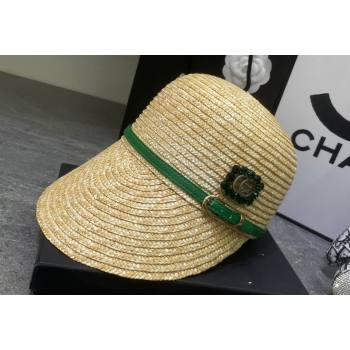 Gucci Straw Hat with Crystals GG Green 2024 0301 (MAO-240301122)