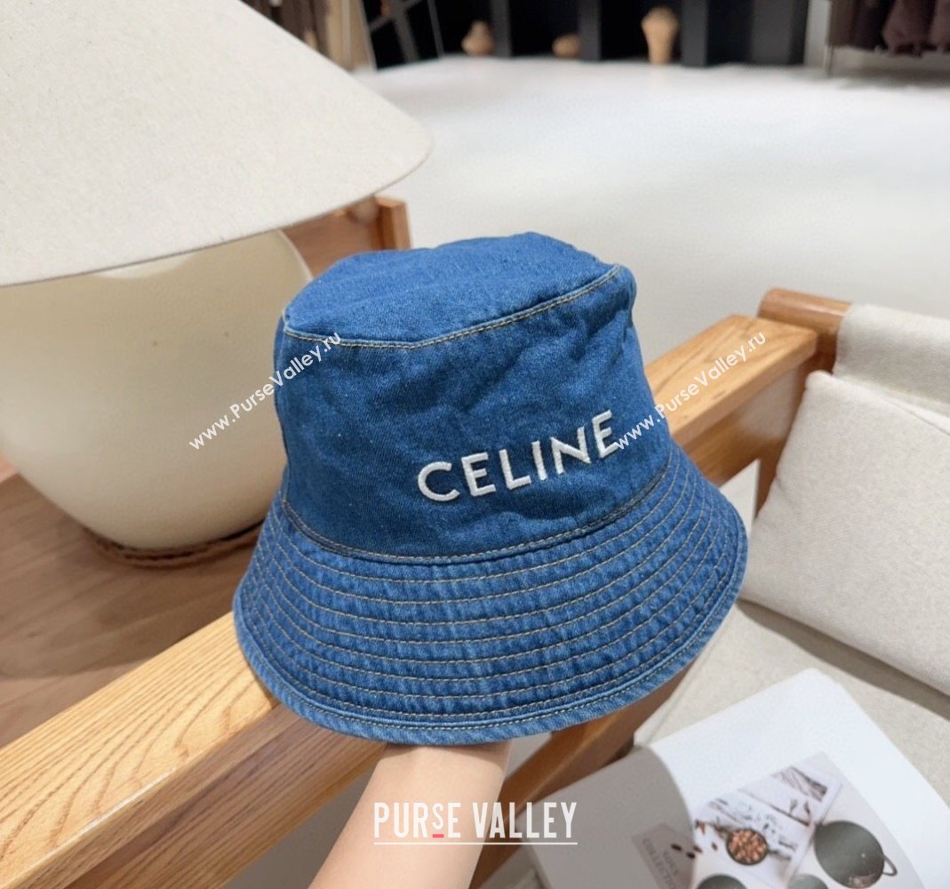 Celine Denim Bucket Hat Blue 2024 0301 (MAO-240301129)