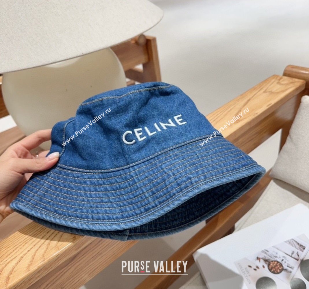 Celine Denim Bucket Hat Blue 2024 0301 (MAO-240301129)