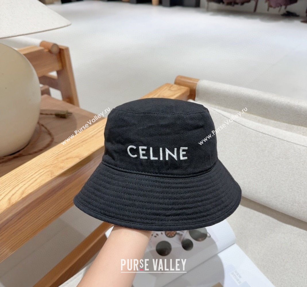 Celine Denim Bucket Hat Black 2024 0301 (MAO-240301130)