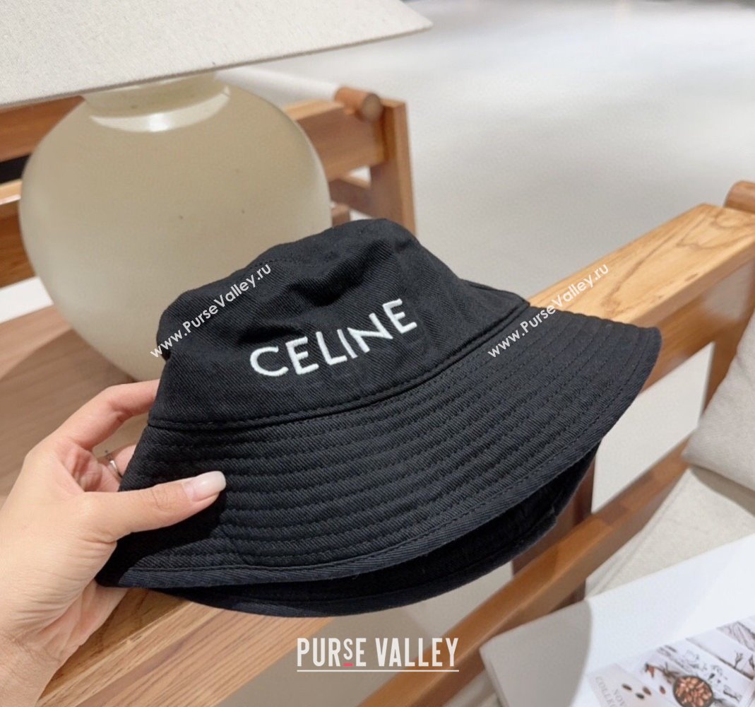 Celine Denim Bucket Hat Black 2024 0301 (MAO-240301130)