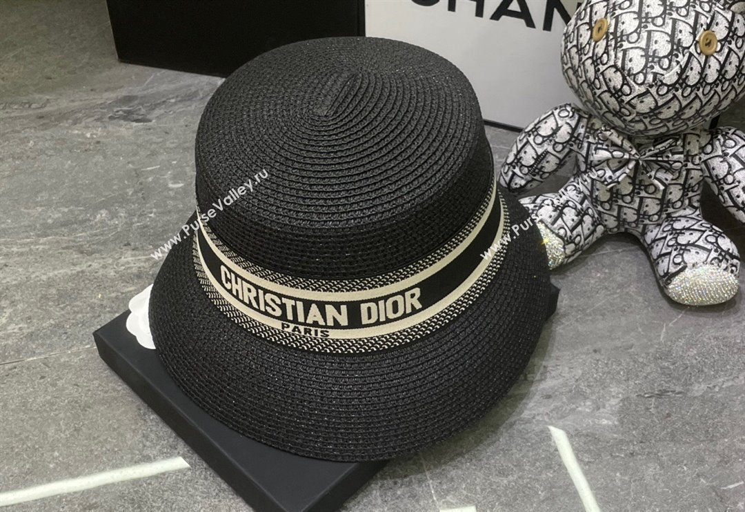 Dior Straw Bucket Hat Black 2 2024 0301 (MAO-240301140)