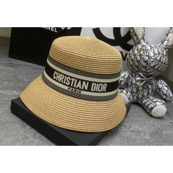 Dior Straw Bucket Hat Gold/Black 2024 0301 (MAO-240301142)