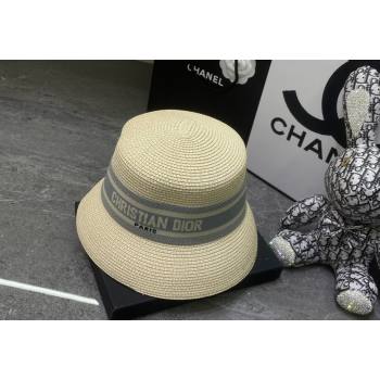 Dior Straw Bucket Hat Beige/Grey 2024 0301 (MAO-240301147)
