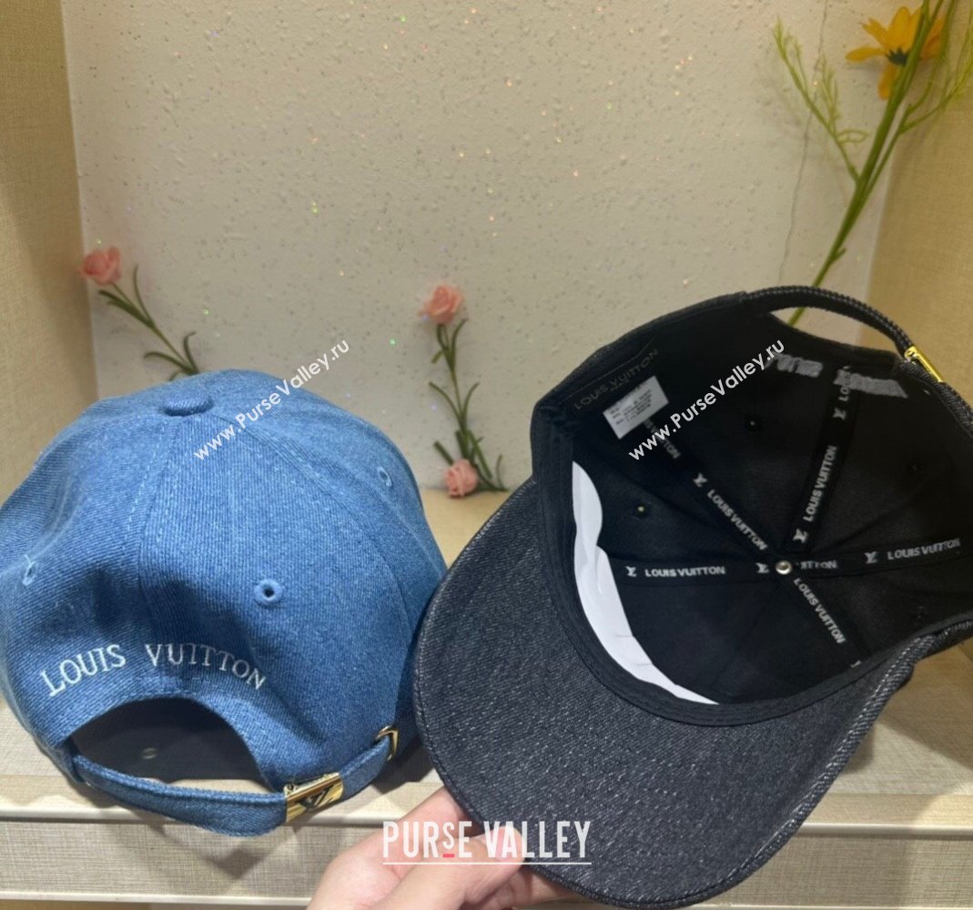 Louis Vuitton Denim Baseball Hat Black 2024 0302 (MAO-240302032)