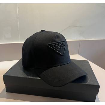 Prada Canvas Baseball Hat Black 2024 0302 (A-240302040)