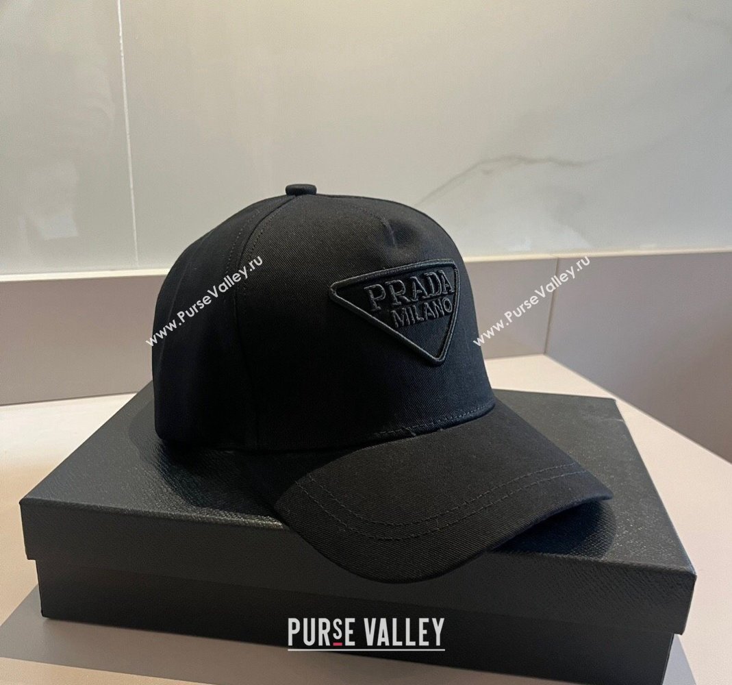 Prada Canvas Baseball Hat Black 2024 0302 (A-240302040)
