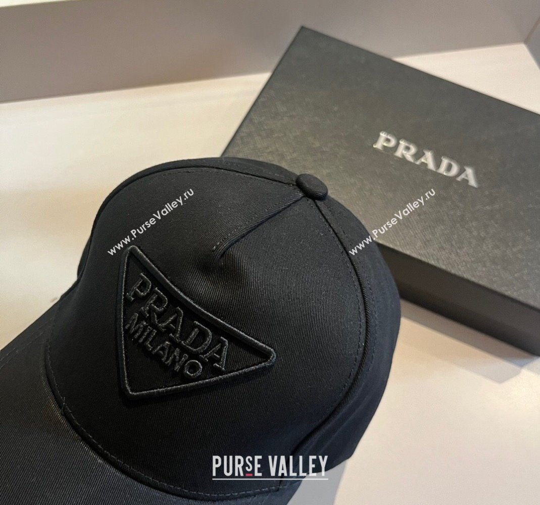 Prada Canvas Baseball Hat Black 2024 0302 (A-240302040)