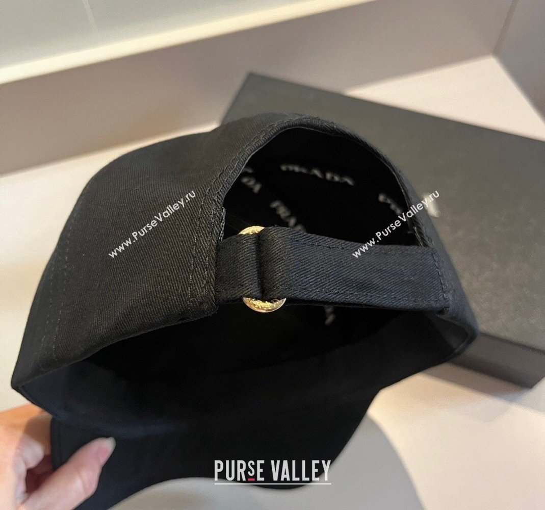 Prada Canvas Baseball Hat Black 2024 0302 (A-240302040)