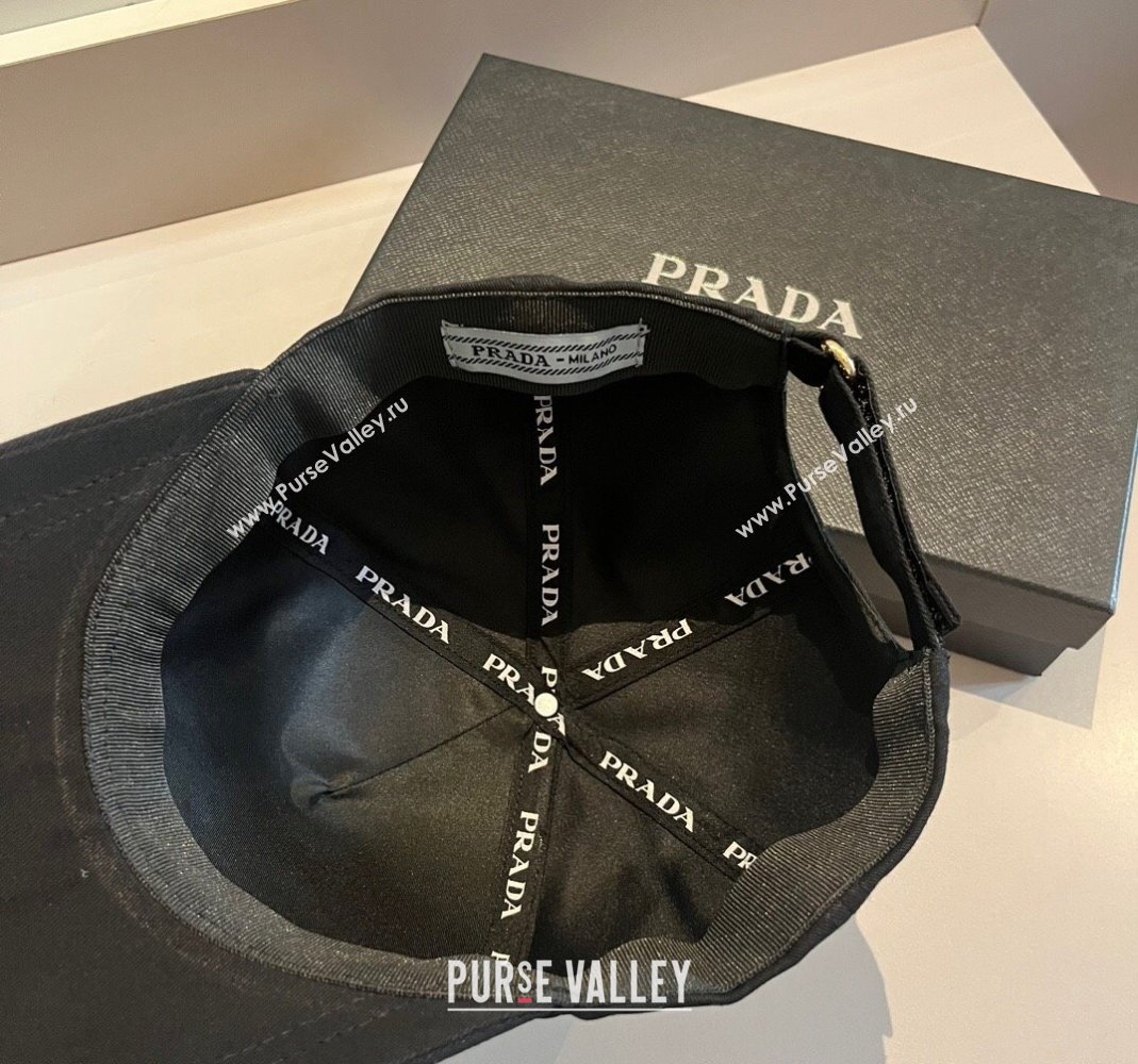 Prada Canvas Baseball Hat Black 2024 0302 (A-240302040)
