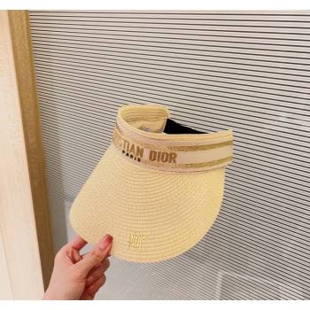 Dior Straw Visor Hat with Signature Beige 2024 0302 (A-240302052)