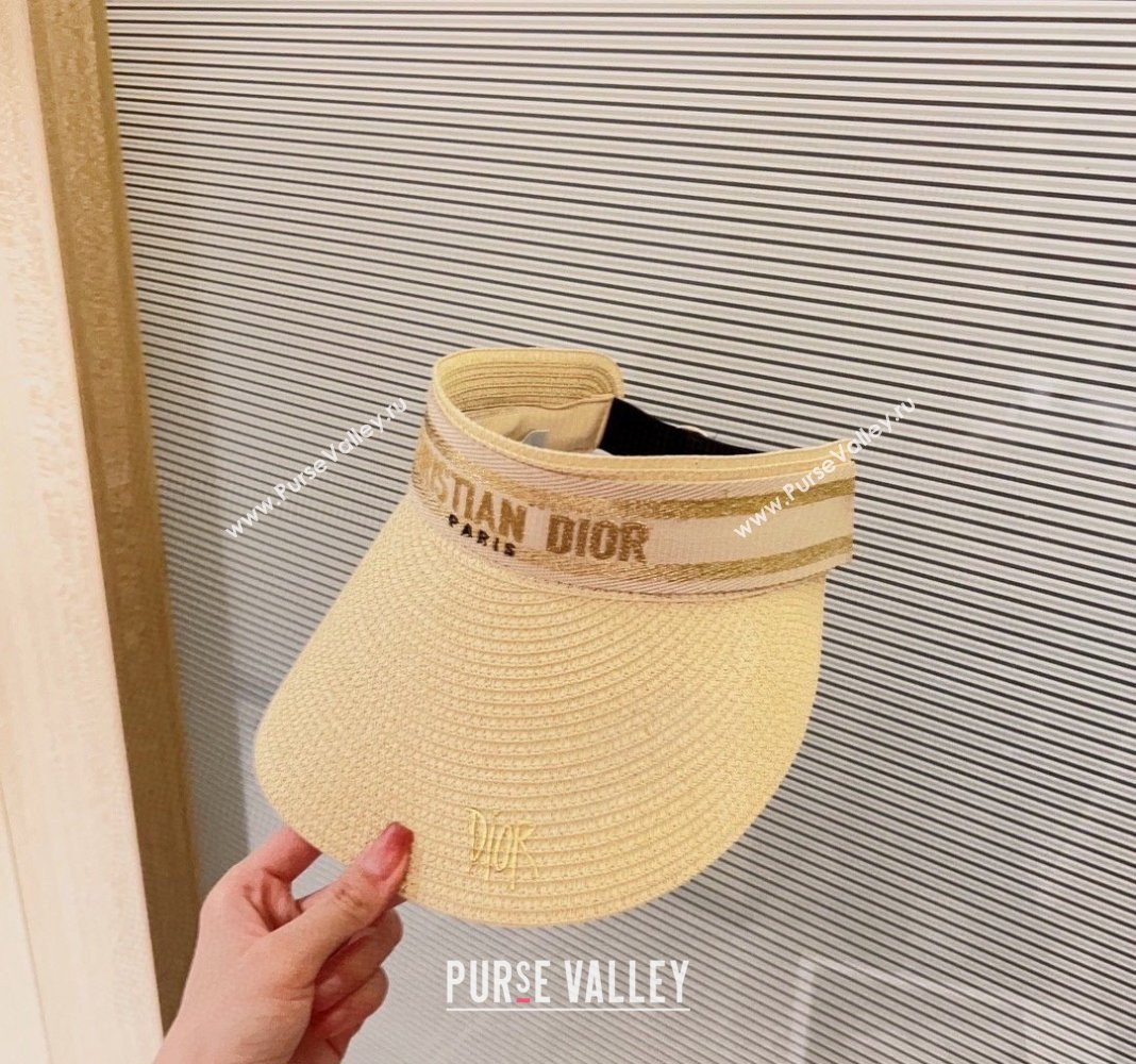 Dior Straw Visor Hat with Signature Beige 2024 0302 (A-240302052)