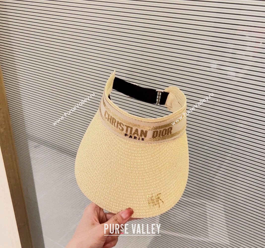 Dior Straw Visor Hat with Signature Beige 2024 0302 (A-240302052)