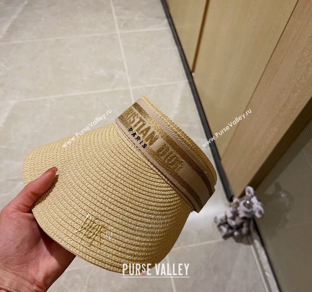 Dior Straw Visor Hat with Signature Beige 2024 0302 (A-240302052)