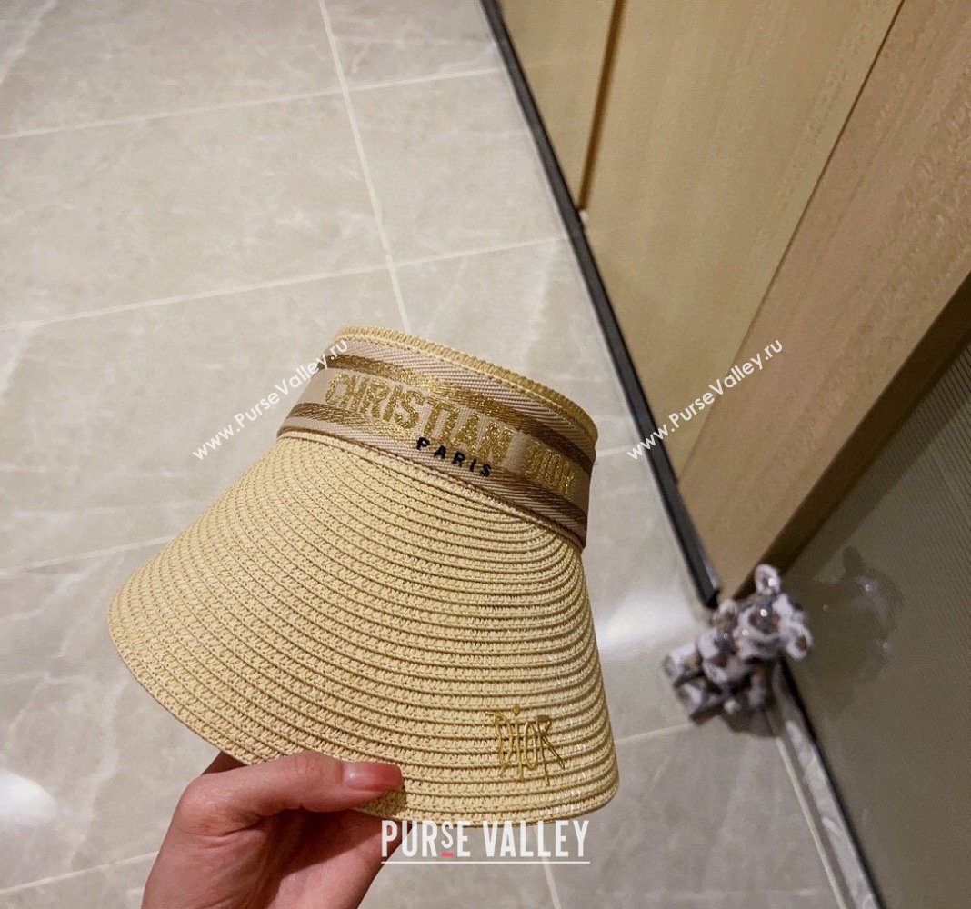 Dior Straw Visor Hat with Signature Beige 2024 0302 (A-240302052)
