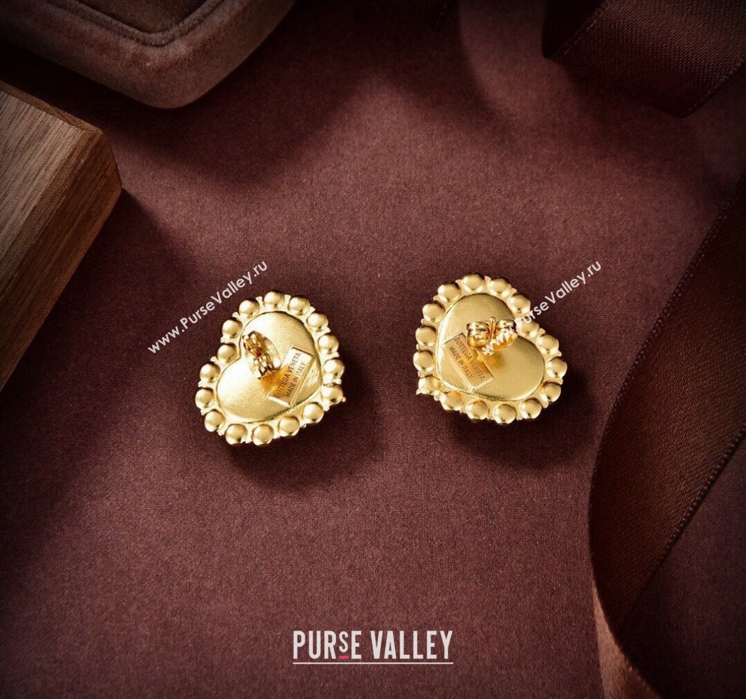Bottega Veneta Pearls Heart Stud Earrings 2024 0301 (YF-240301054)