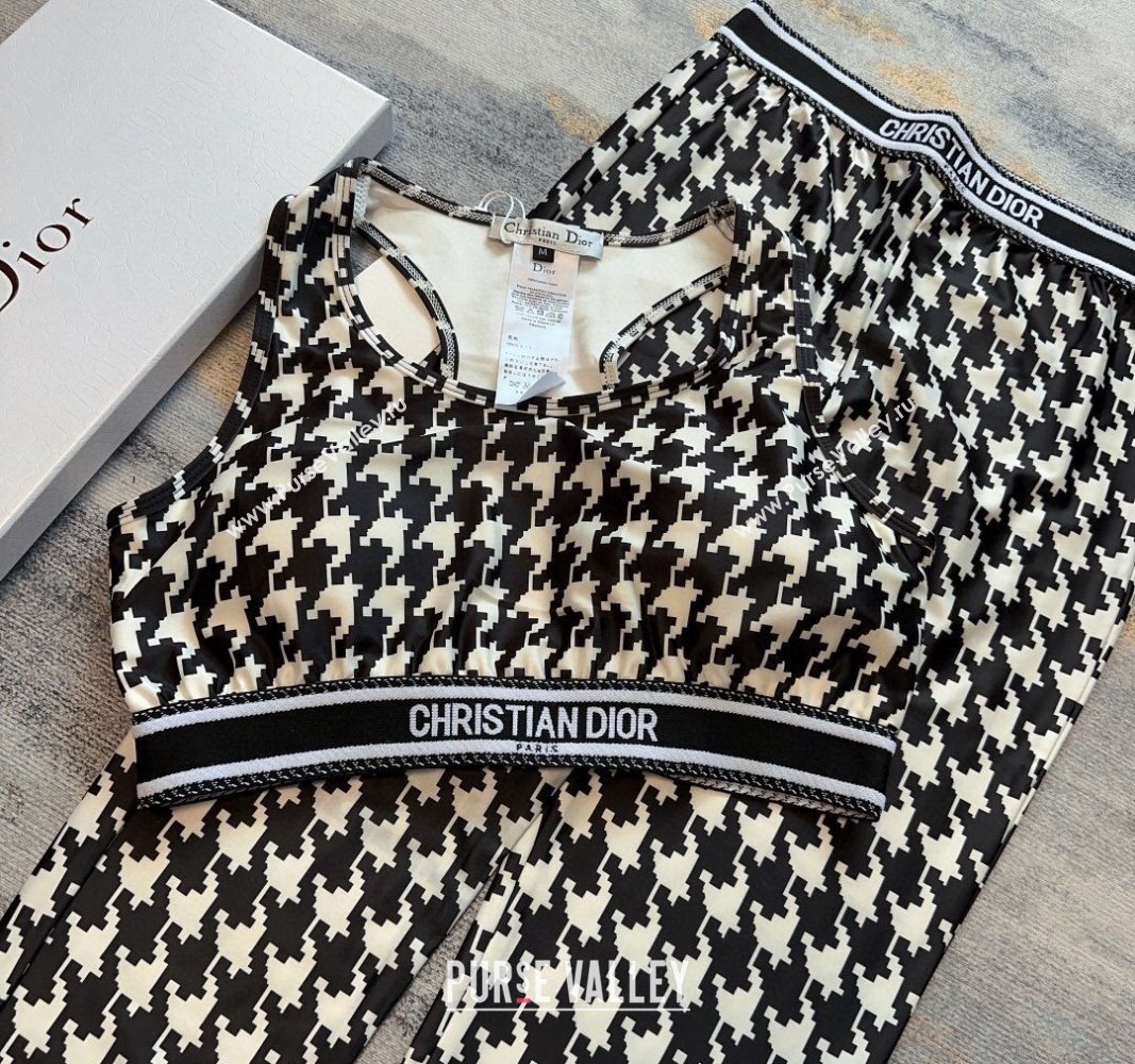 Dior Houndstooth Yoga Activewear Black/White 2024 0306 (XMN-240306083)