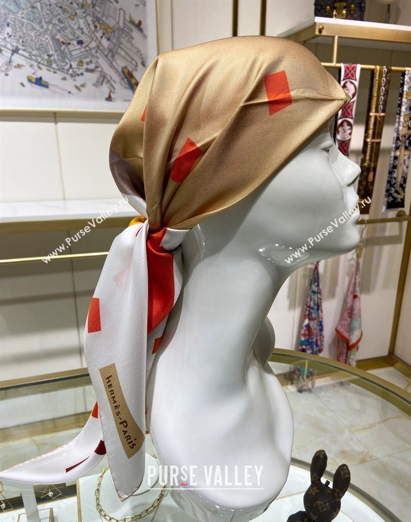 Hermes Just Married Silk Sqaure Scarf 90x90cm White 2024 0130 (A-240304061)