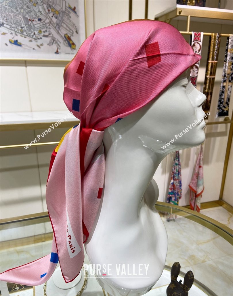 Hermes Just Married Silk Sqaure Scarf 90x90cm Pink 2024 0130 (A-240304063)