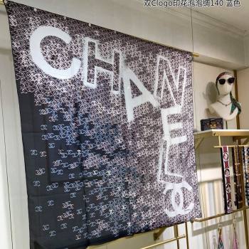 Chanel CC Silk Sqaure Scarf 90x90cm Black 2024 0304 (A-240304079)