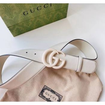 Gucci Leather Belt 4cm with GG Buckle All White 2024 0302 (99-240302061)