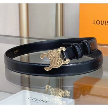 Celine Triomphe Belt 2.5cm with Crystals Buckle Black 2024 030202 (99-240302069)