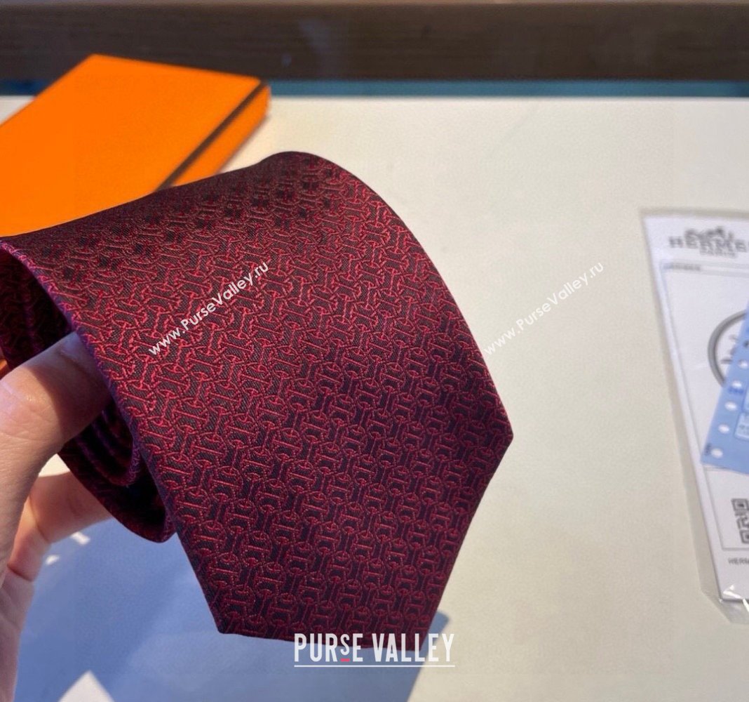 Hermes Silk Tie Red 2024 030401 (XMN-240304096)