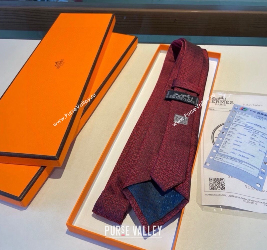 Hermes Silk Tie Red 2024 030401 (XMN-240304096)