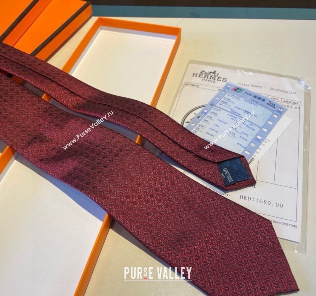 Hermes Silk Tie Red 2024 030401 (XMN-240304096)