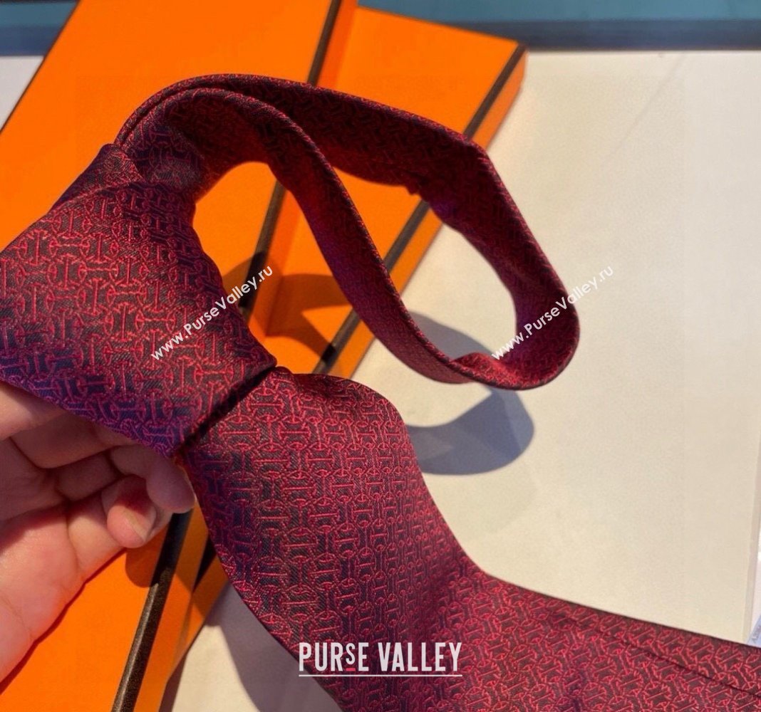 Hermes Silk Tie Red 2024 030401 (XMN-240304096)